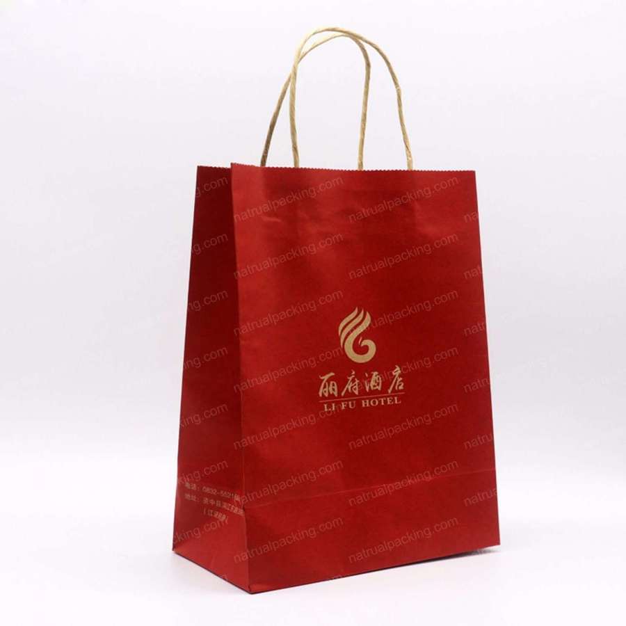 Wine Packaging Packing Carrier Handle Printing Paper Bag