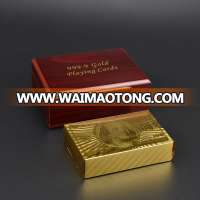 Wholesale Customizable 100 Dollar Gold Foil Playing Card With Wooden Box