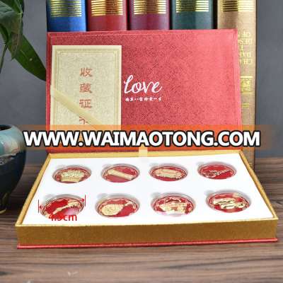 China Traditional Wedding 8sets Gift 24K Gold Foil Decoration