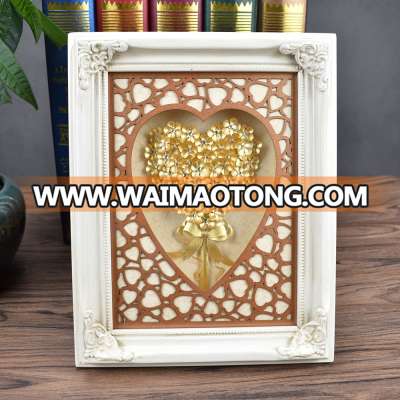 High Quality 25x20cm 3D Golden Photo Frame With Gift Box