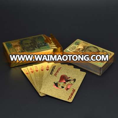 Wholesale Australia 100 Dollar Printed Poker Gold Plated Playing Cards For Games