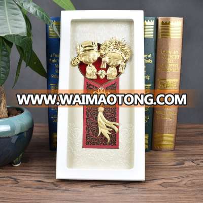 Handmade China Traditional Wedding Design 3D 24K Gold Leaf Picture Frame