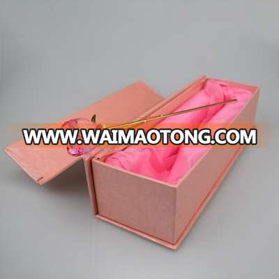 Wedding favors Pink Crystal Rose Flower with Nice Gift Box